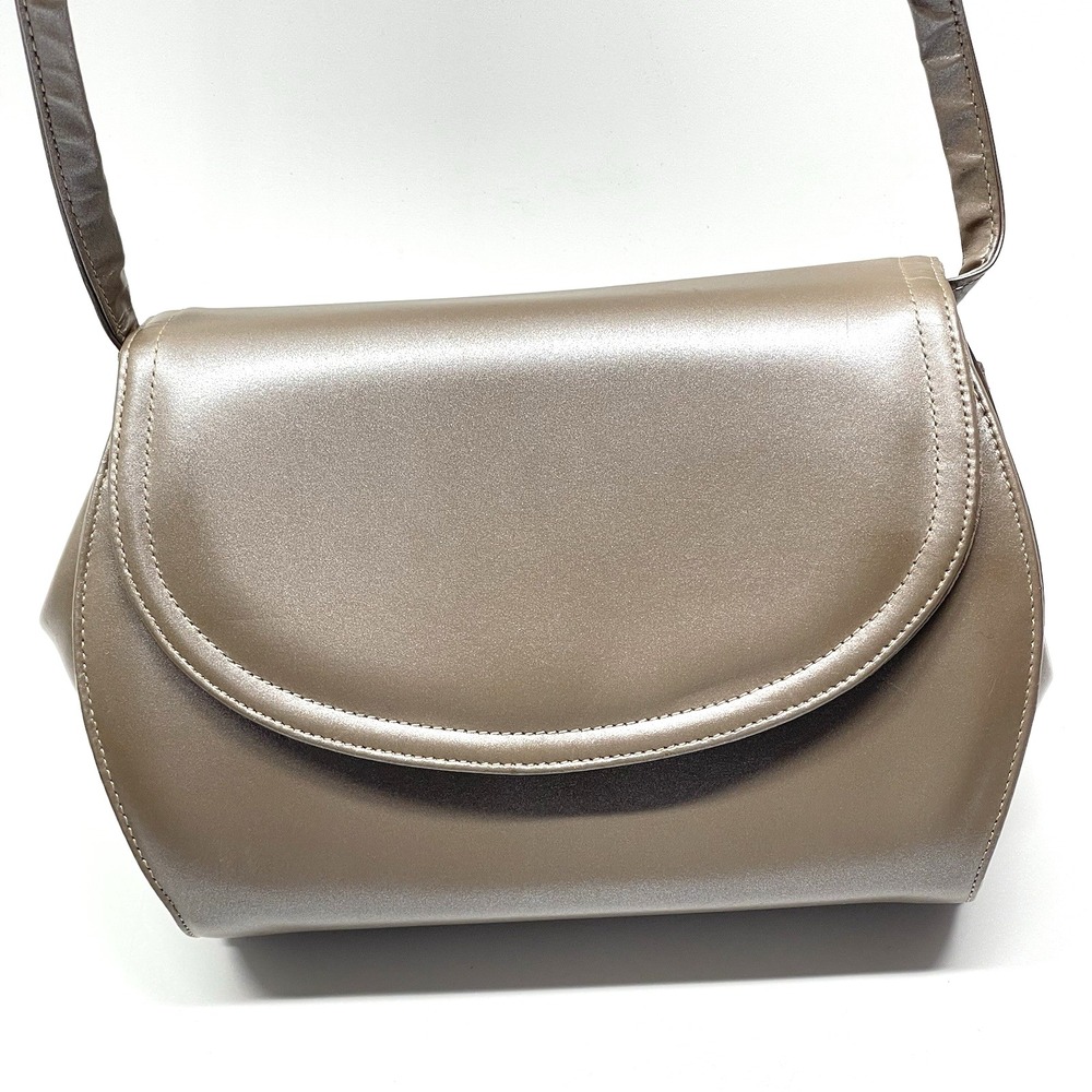 Vintage Frenchy‎ of California Beige Metallic Crossbody Shoulder Leather Purse